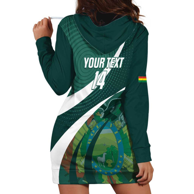 Custom Bolivia Football La Verde Sporty Curves Style Hoodie Dress