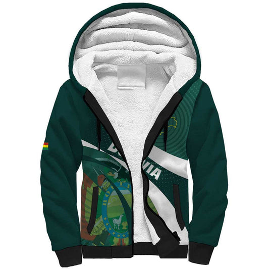 Custom Bolivia Football La Verde Sporty Curves Style Sherpa Hoodie