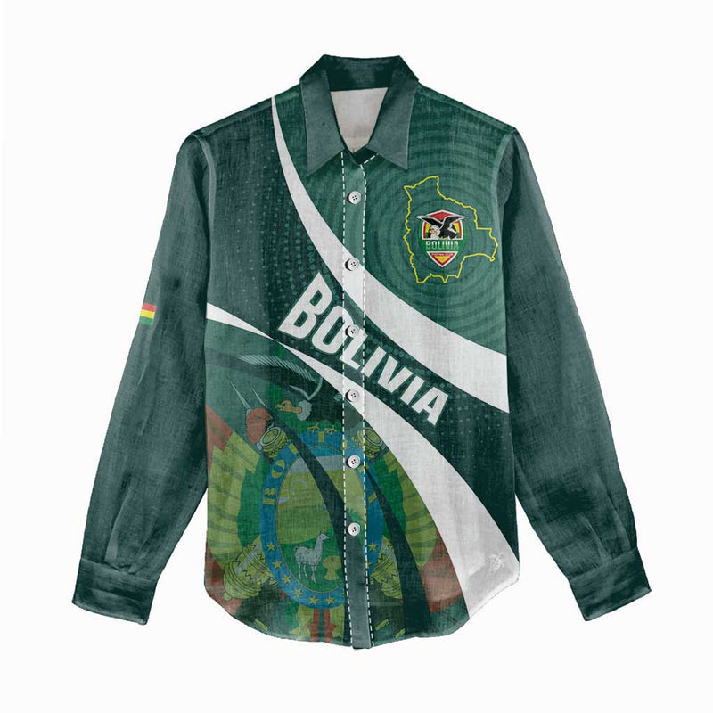 Custom Bolivia Football La Verde Sporty Curves Style Women Casual Shirt