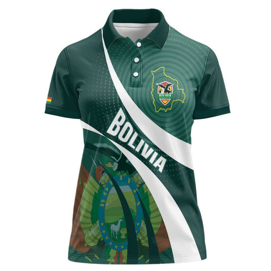 Custom Bolivia Football La Verde Sporty Curves Style Women Polo Shirt