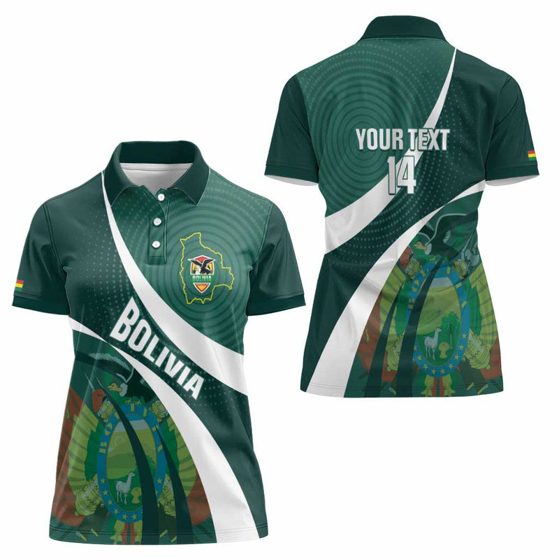 Custom Bolivia Football La Verde Sporty Curves Style Women Polo Shirt