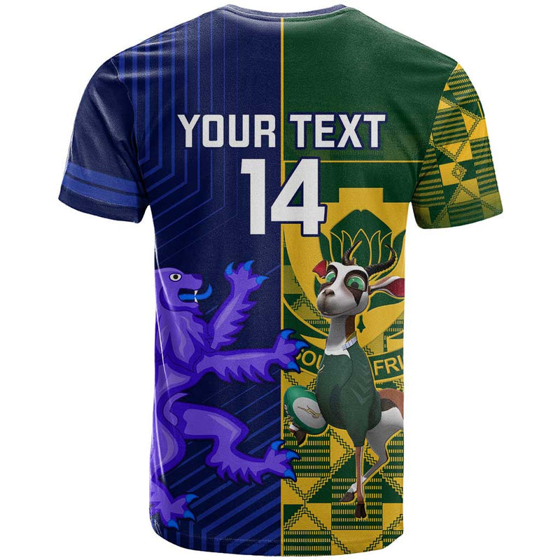 Custom South Africa And Scotland Rugby Springboks Thistle Together T Shirt