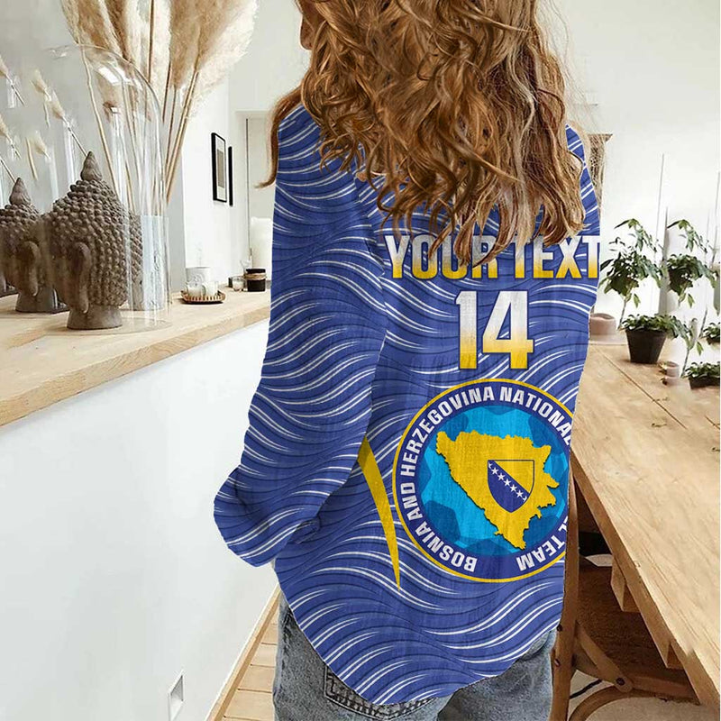 Custom Bosnia and Herzegovina Football Come On Zmajevi Women Casual Shirt
