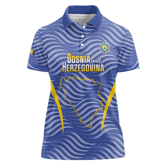 Custom Bosnia and Herzegovina Football Come On Zmajevi Women Polo Shirt