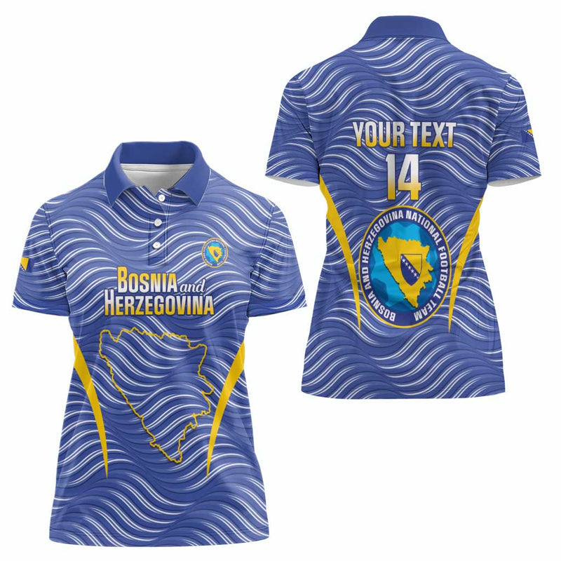 Custom Bosnia and Herzegovina Football Come On Zmajevi Women Polo Shirt