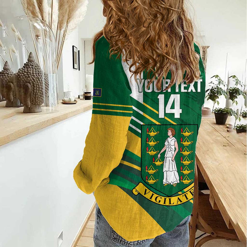 Custom British Virgin Islands Football Come On Nature Boys Women Casual Shirt