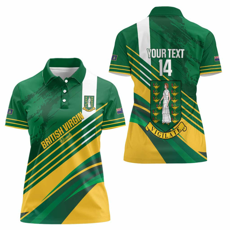 Custom British Virgin Islands Football Come On Nature Boys Women Polo Shirt