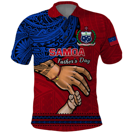 Custom Father Day Samoa Manuia le Aso Sa o Tama Red Version Polo Shirt
