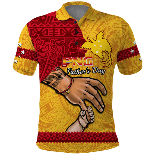 Custom Father Day Papua New Guinea PNG I Love You Dad Yellow Version Polo Shirt