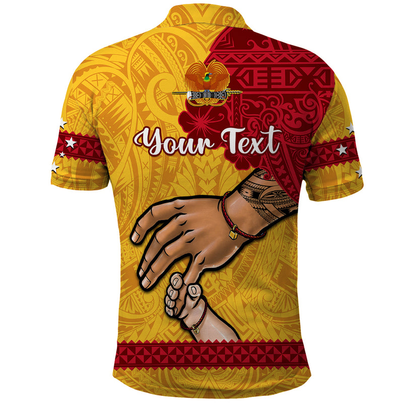 Custom Father Day Papua New Guinea PNG I Love You Dad Yellow Version Polo Shirt