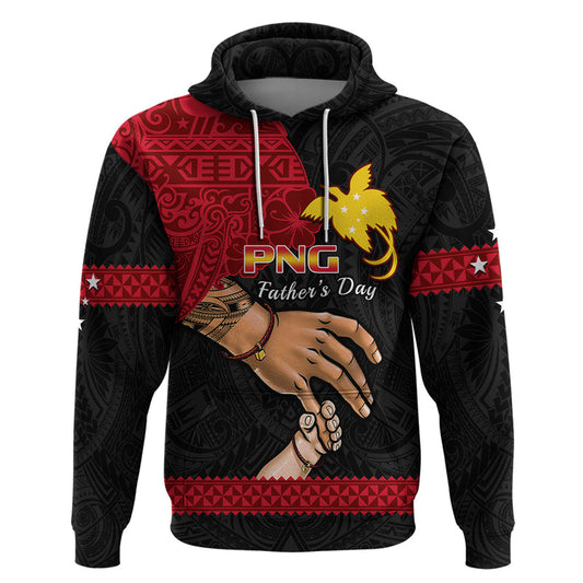 Custom Father Day Papua New Guinea PNG I Love You Dad Black Version Hoodie