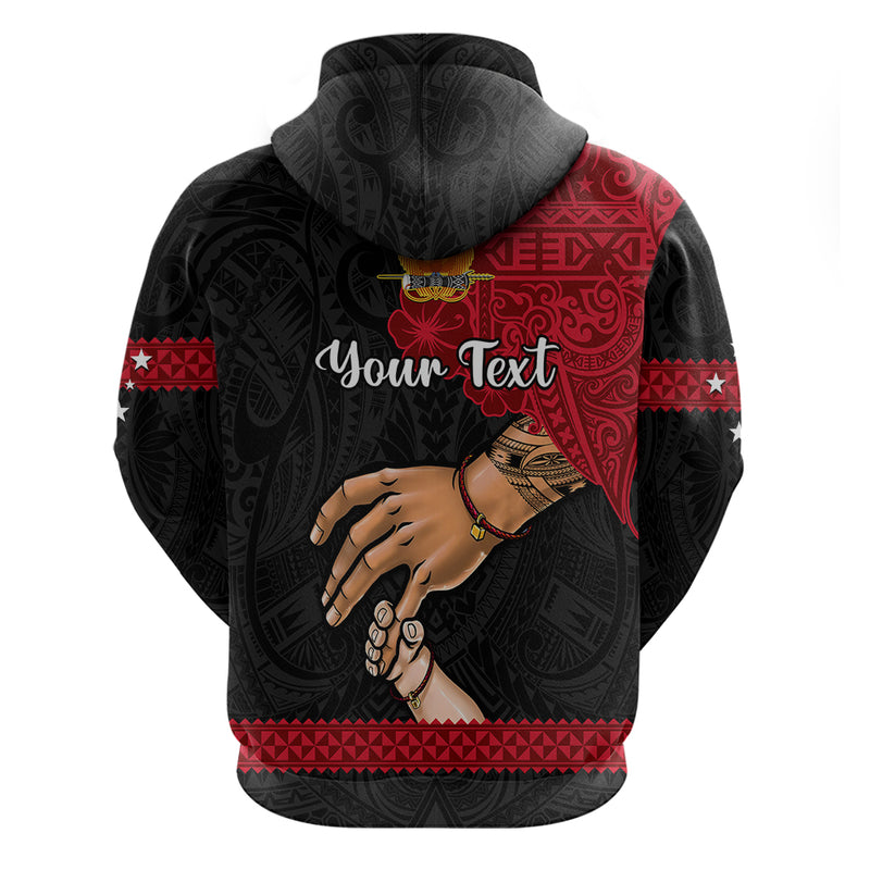 Custom Father Day Papua New Guinea PNG I Love You Dad Black Version Hoodie