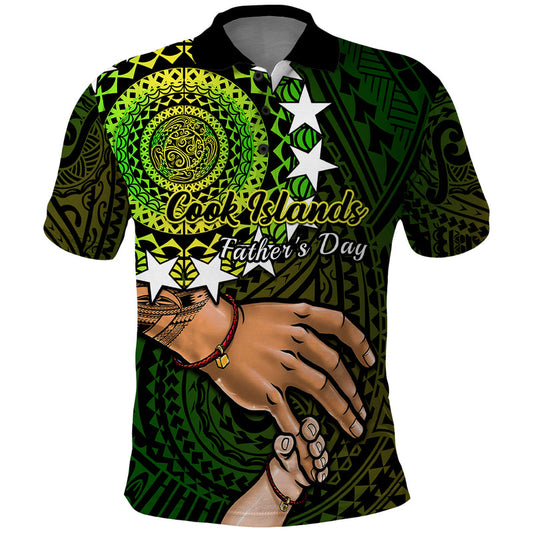 Custom Father Day Cook Islands I Love You Dad Kuki Airani Turtle Pattern Polo Shirt