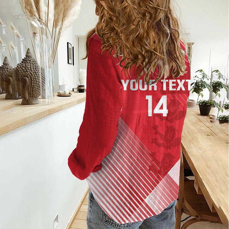 Custom England Cricket Go Champions Sporty Style Women Casual Shirt