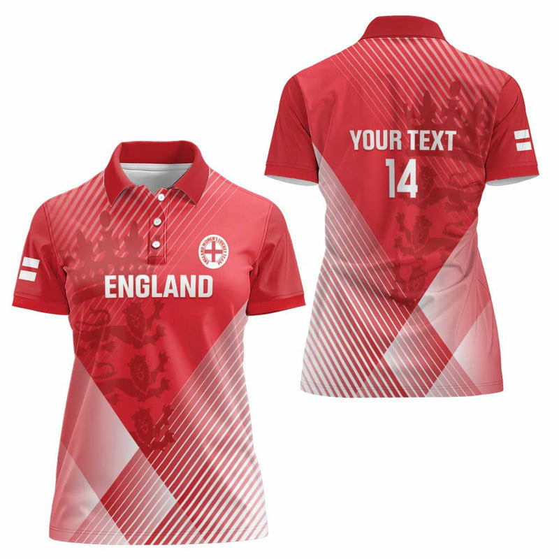 Custom England Cricket Go Champions Sporty Style Women Polo Shirt