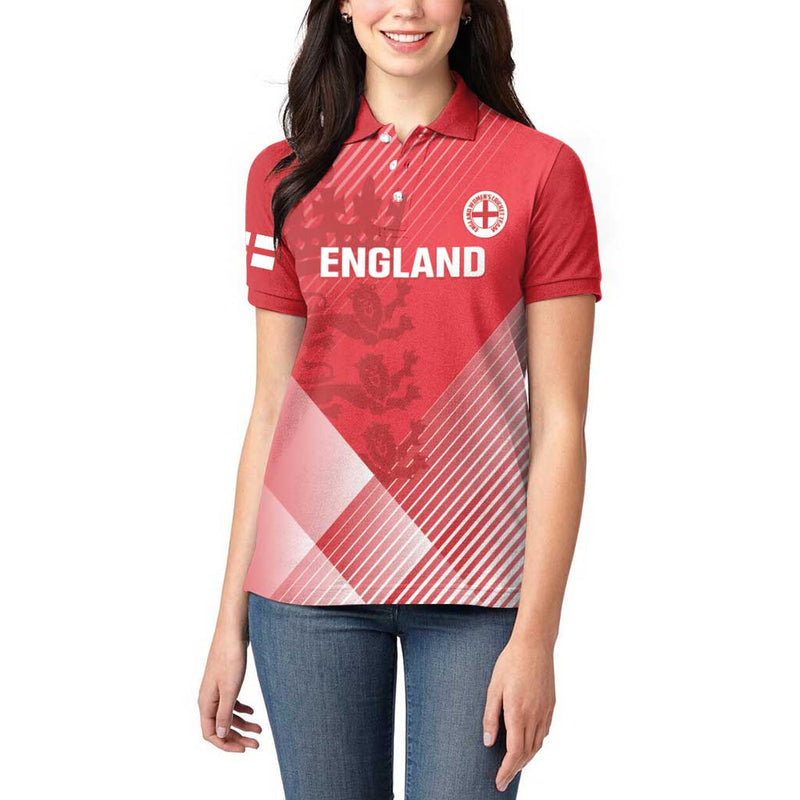 Custom England Cricket Go Champions Sporty Style Women Polo Shirt