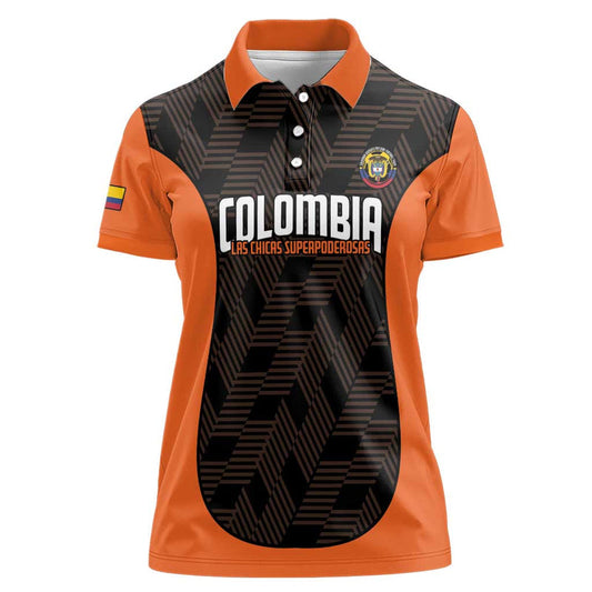 Custom Colombia Football 2025 Las Chicas Superpoderosas - Black Version Women Polo Shirt