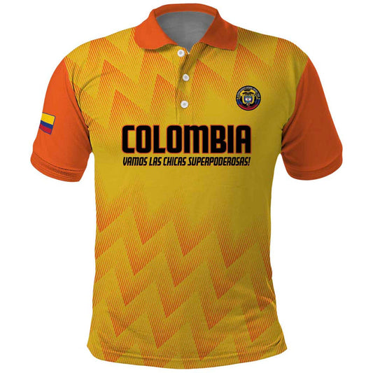 Custom Colombia Football 2025 Las Chicas Superpoderosas - Yellow Version Polo Shirt