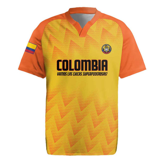 Custom Colombia Football 2025 Las Chicas Superpoderosas - Yellow Version Rugby Jersey