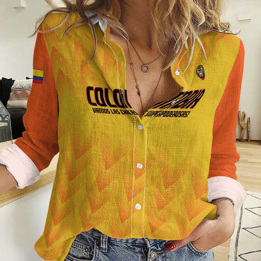 Custom Colombia Football 2025 Las Chicas Superpoderosas - Yellow Version Women Casual Shirt