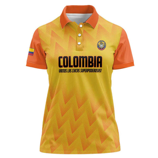Custom Colombia Football 2025 Las Chicas Superpoderosas - Yellow Version Women Polo Shirt