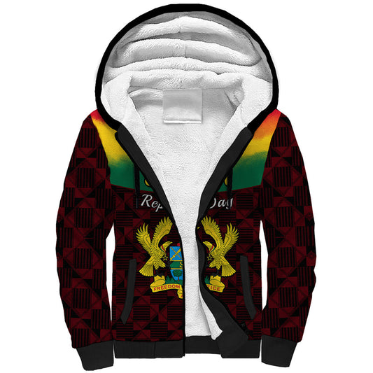 1 July Ghana Republic Day African Pattern Mix Flag Unique Style Sherpa Hoodie