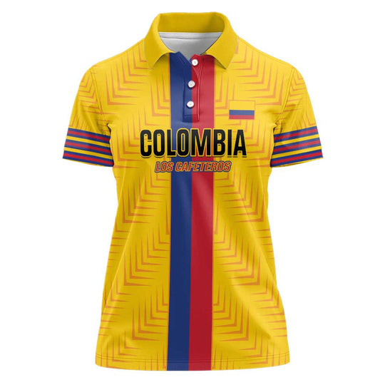 Custom Colombia Football Vamos Los Cafeteros Women Polo Shirt