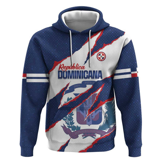 Custom Dominican Republic Football Los Quisqueyanos Crack Style Hoodie