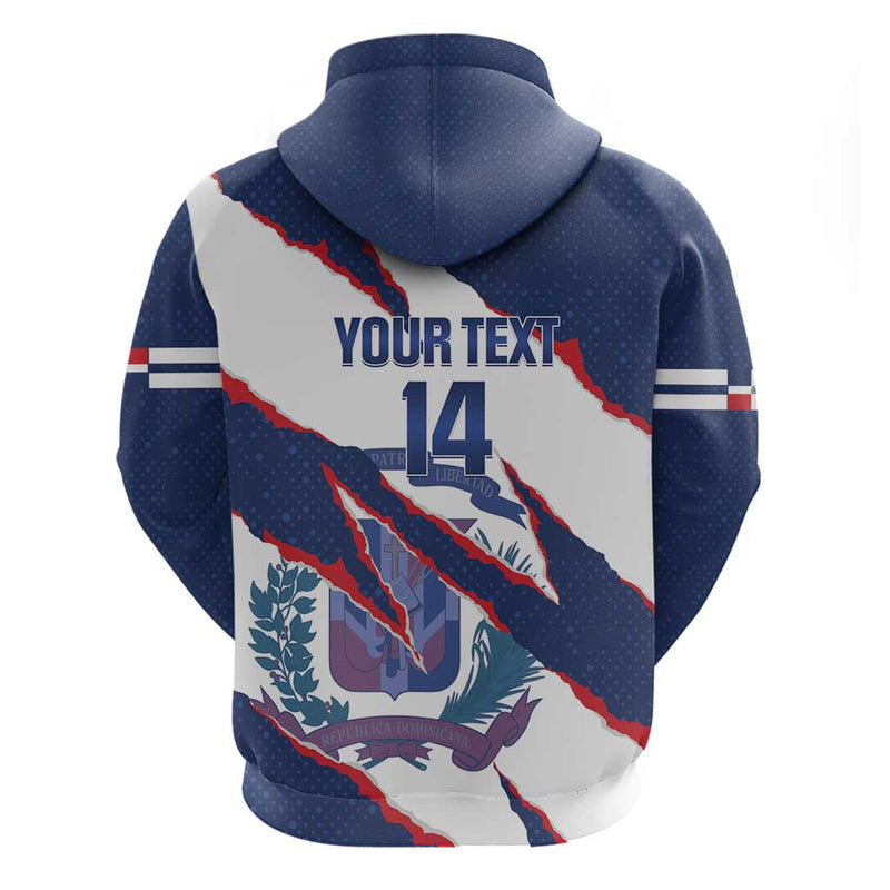 Custom Dominican Republic Football Los Quisqueyanos Crack Style Hoodie