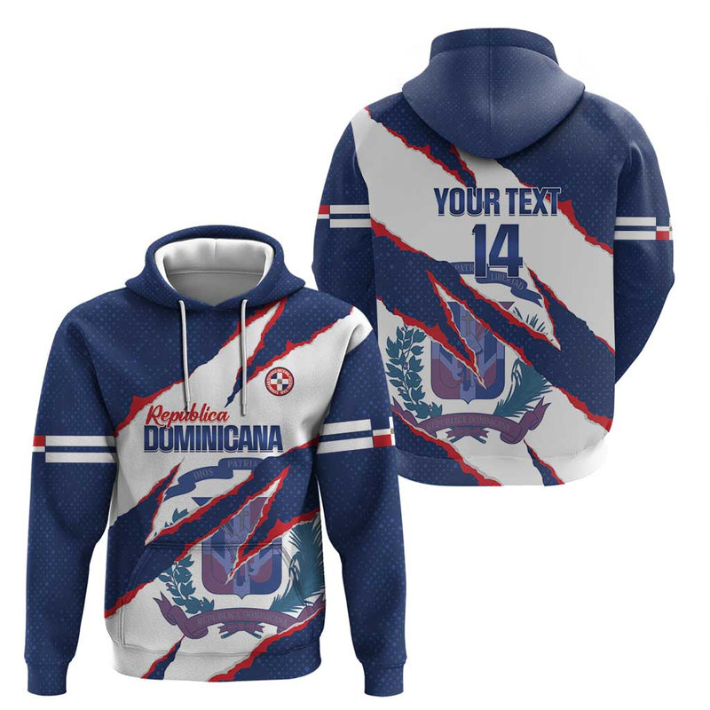 Custom Dominican Republic Football Los Quisqueyanos Crack Style Hoodie