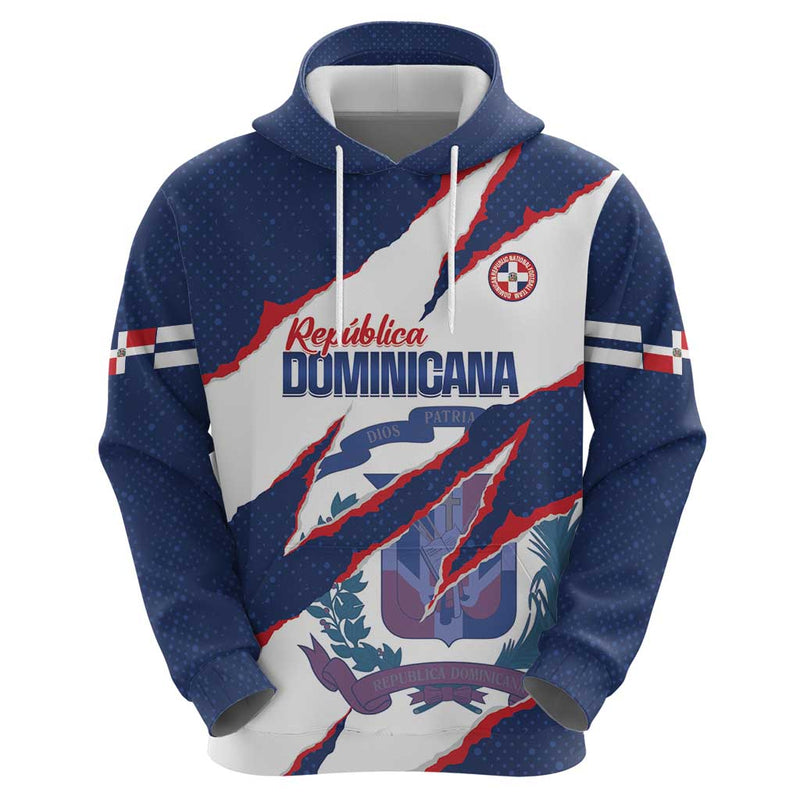 Custom Dominican Republic Football Los Quisqueyanos Crack Style Hoodie