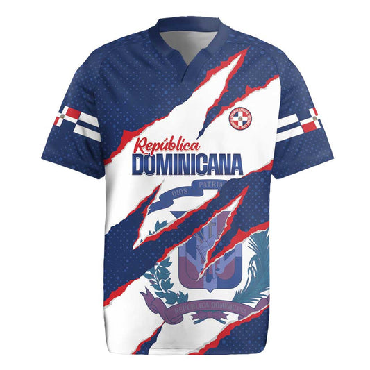 Custom Dominican Republic Football Los Quisqueyanos Crack Style Rugby Jersey