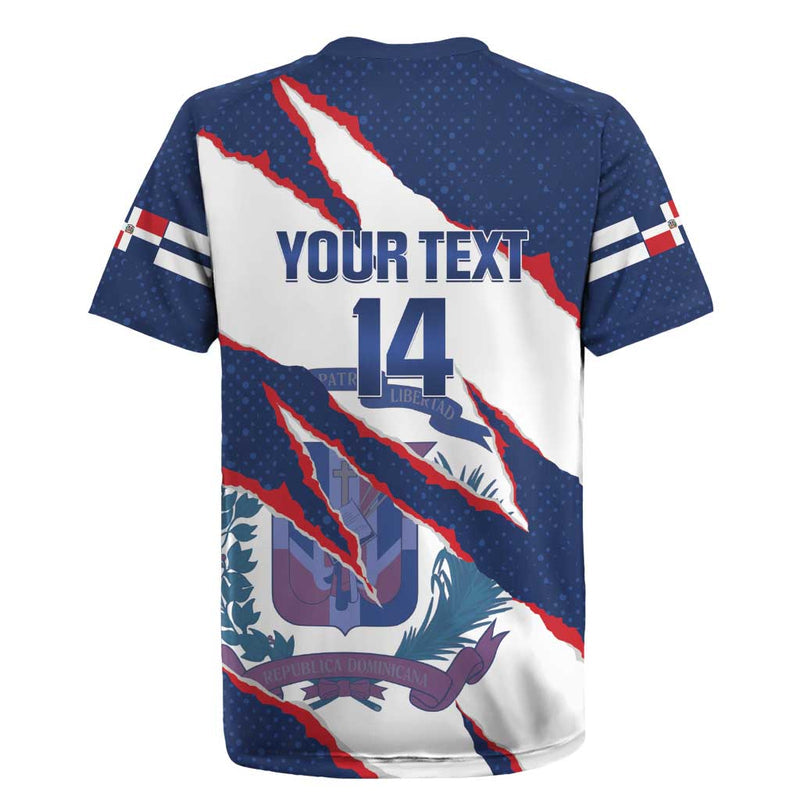 Custom Dominican Republic Football Los Quisqueyanos Crack Style Rugby Jersey