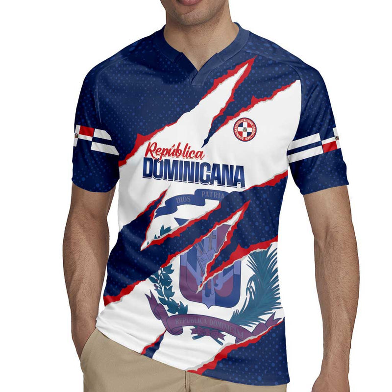 Custom Dominican Republic Football Los Quisqueyanos Crack Style Rugby Jersey