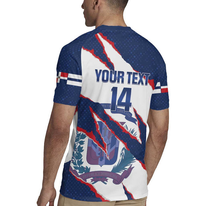 Custom Dominican Republic Football Los Quisqueyanos Crack Style Rugby Jersey