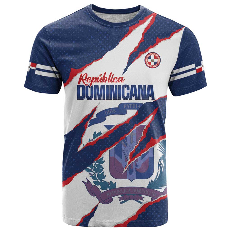 Custom Dominican Republic Football Los Quisqueyanos Crack Style T Shirt