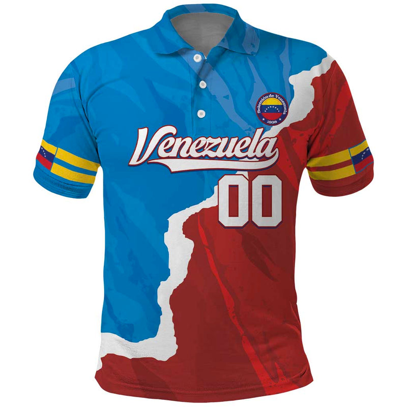 Custom Baseball Venezuela Go Champions Grunge Style Polo Shirt