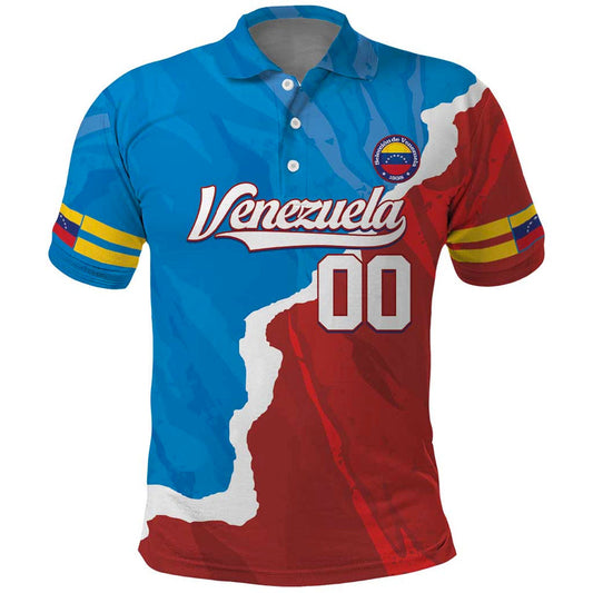 Custom Baseball Venezuela Go Champions Grunge Style Polo Shirt