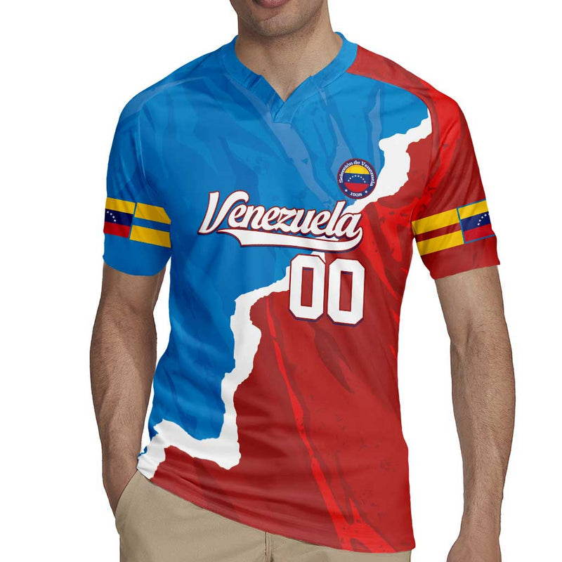 Custom Baseball Venezuela Go Champions Grunge Style Rugby Jersey
