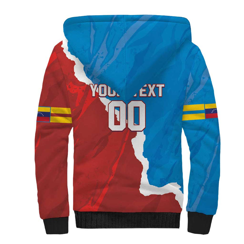 Custom Baseball Venezuela Go Champions Grunge Style Sherpa Hoodie