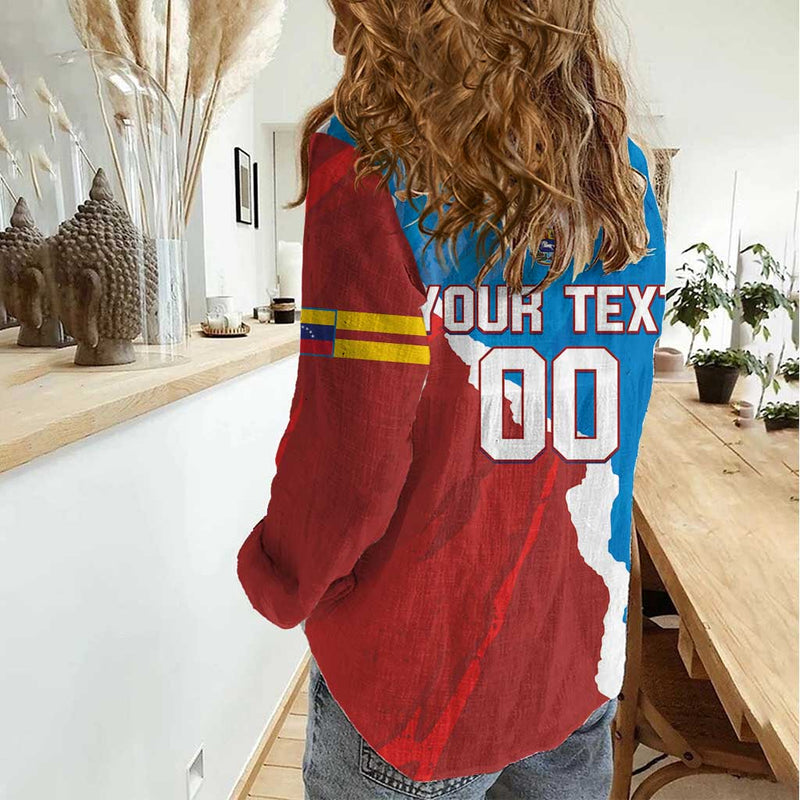 Custom Baseball Venezuela Go Champions Grunge Style Women Casual Shirt