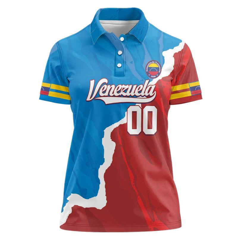 Custom Baseball Venezuela Go Champions Grunge Style Women Polo Shirt
