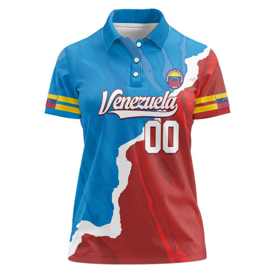 Custom Baseball Venezuela Go Champions Grunge Style Women Polo Shirt