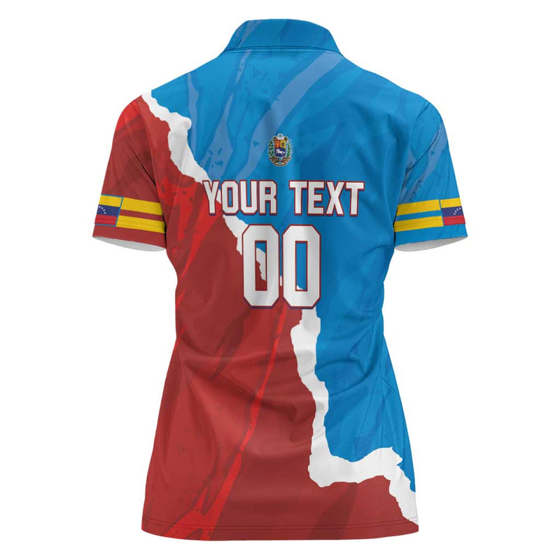 Custom Baseball Venezuela Go Champions Grunge Style Women Polo Shirt