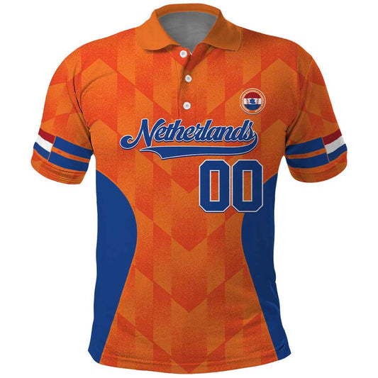 Custom Baseball Netherlands Go Champions Sporty Style Polo Shirt