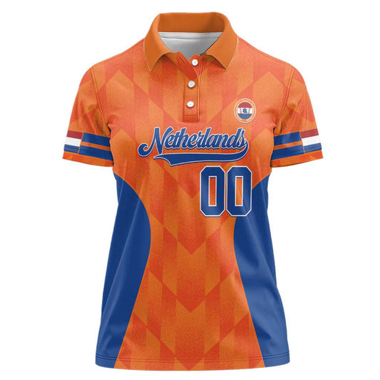 Custom Baseball Netherlands Go Champions Sporty Style Women Polo Shirt
