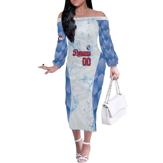 Custom Baseball Panama Go Champions Sporty Style Off The Shoulder Long Sleeve Dress