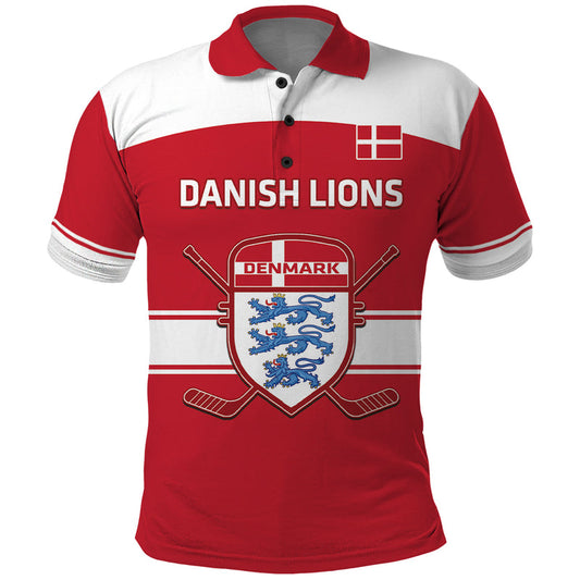 Custom Denmark Hockey Go Danish Lions Polo Shirt