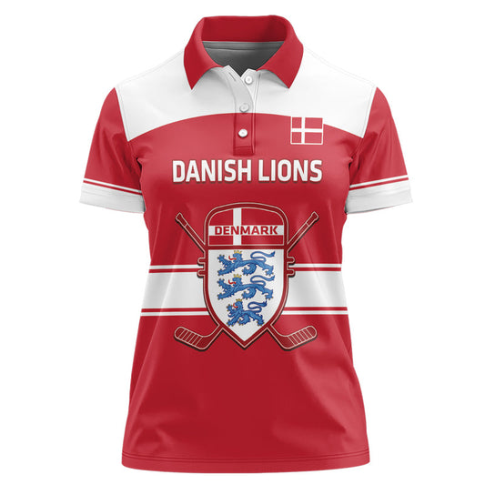 Custom Denmark Hockey Go Danish Lions Women Polo Shirt