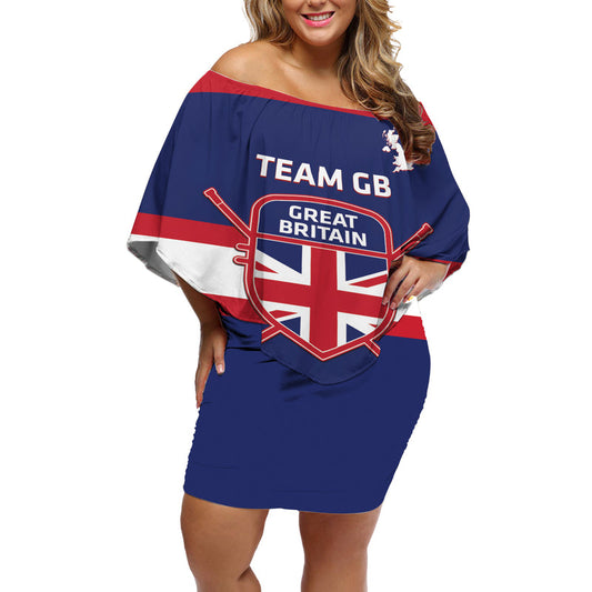 Custom Great Britain Hockey Go Gb Team Off Shoulder Short Dress